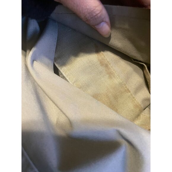 Retro London Fog Tan Belted Trench Coat Size 12 Reg Removable Hood - Picture 3 of 16